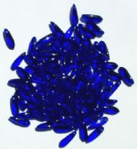 100 3x11mm Transparent Cobalt Dagger Beads